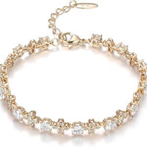 Lucky Strand Bracelet Women Gold Plated Zircon Gemstones Adjustable Gift